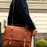 Valen Leather Laptop Briefcase – Handmade Full-Grain Leather Bag