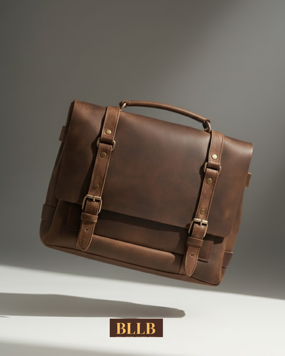 Valen Leather Laptop Briefcase – Handmade Full-Grain Leather Bag