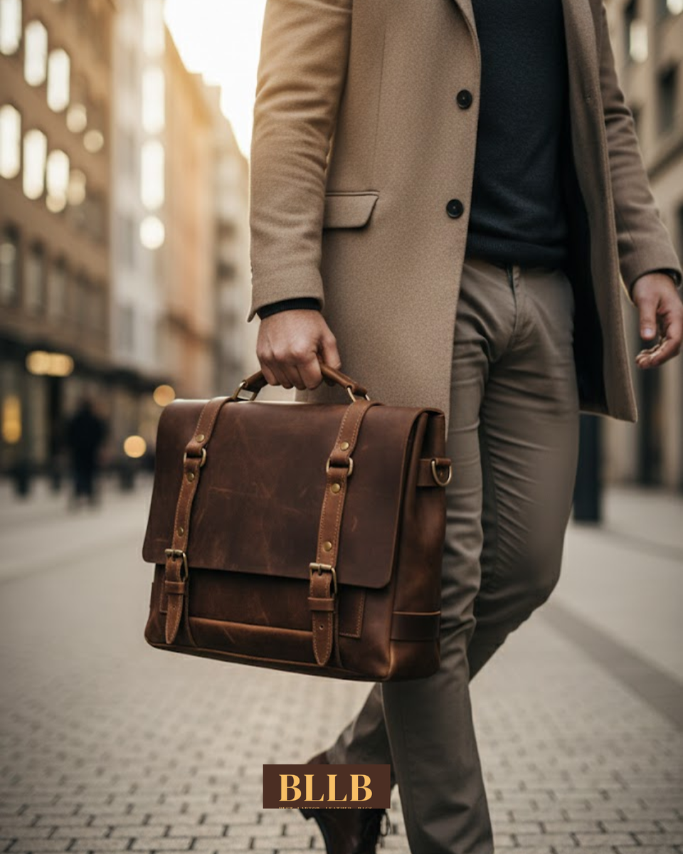Valen Leather Laptop Briefcase – Handmade Full-Grain Leather Bag