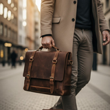 Valen Leather Laptop Briefcase – Handmade Full-Grain Leather Bag