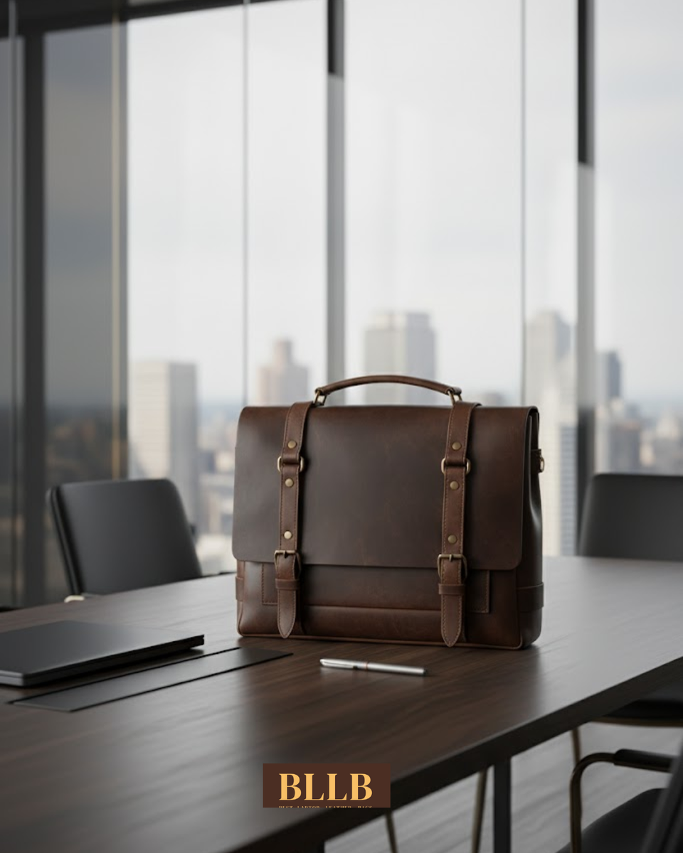 Valen Leather Laptop Briefcase – Handmade Full-Grain Leather Bag