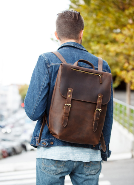 The Atlas Leather Laptop Backpack - BLLB 