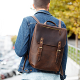 The Atlas Leather Laptop Backpack - BLLB 