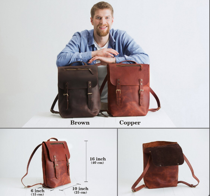 The Atlas Leather Laptop Backpack - BLLB 