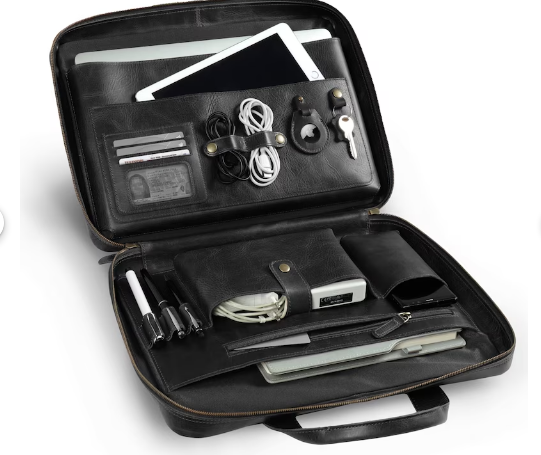 Elara Leather Laptop Bag – Handmade Full-Grain Leather Work Bag