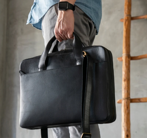 Elara Leather Laptop Bag – Handmade Full-Grain Leather Work Bag