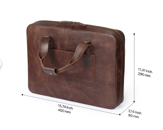 Elara Leather Laptop Bag – Handmade Full-Grain Leather Work Bag