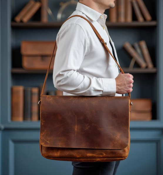 Evre Leather Laptop Carry – Handmade Premium Leather Laptop Bag for Men & Women