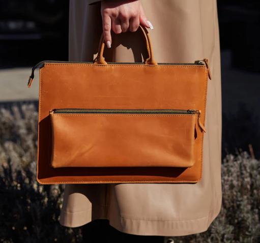 Haven Leather Laptop Case – Handmade Full-Grain Leather Laptop Sleeve