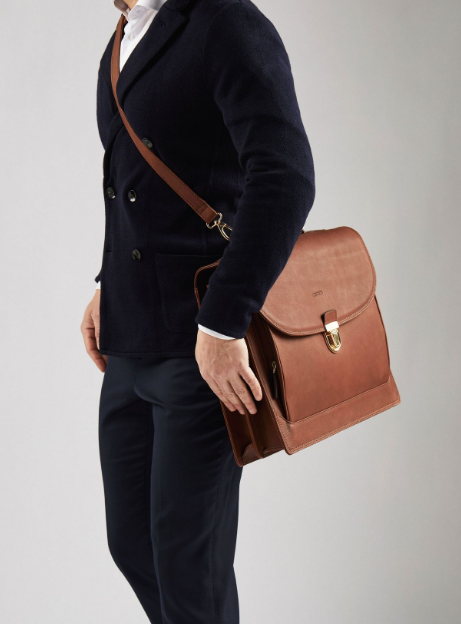 The Commander Leather Laptop Briefcase – Handmade Full-Grain Men’s Bag