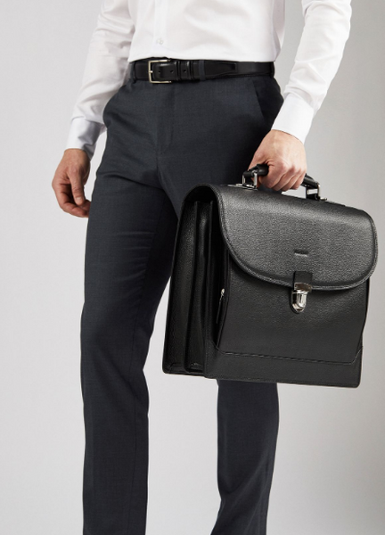 The Commander Leather Laptop Briefcase – Handmade Full-Grain Men’s Bag