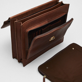 The Commander Leather Laptop Briefcase – Handmade Full-Grain Men’s Bag