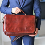 The Executive Leather Classic Briefcase by BLLB – Handmade Premium Leather Work Bag