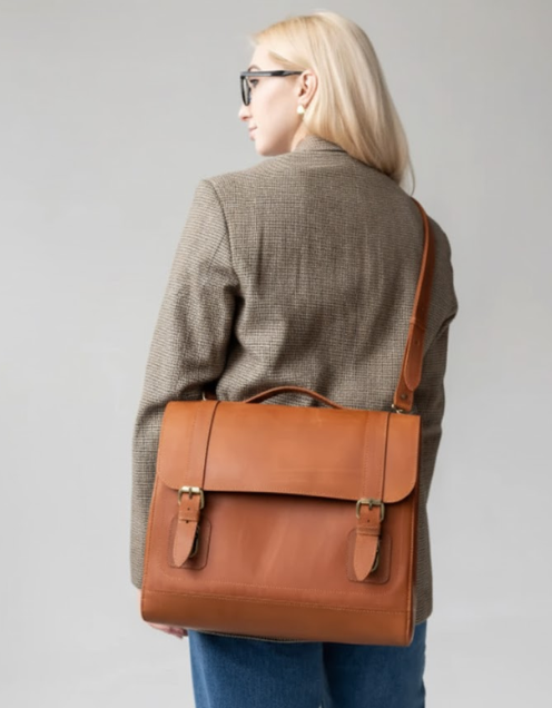 The Visionary by BLLB – Elegant Leather Crossbody Briefcase - BLLB 